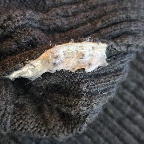 Eddie Bauer Sweater Womens M Black V Neck Cable Knit Long Sleeve Pullover Top - Picture 5 of 10